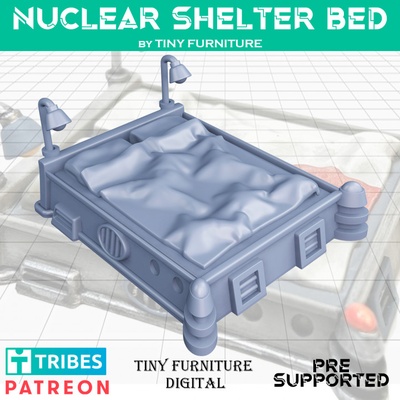 3d yazdırılabilir nükleer barınak yatak by küçük mobilya masaüstü arazi sci fi 3d print model - Mito3D
