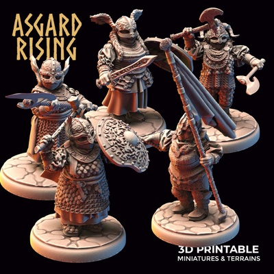 3d imprimable nain femelle shield maidens add ons modulaire pre supported by asgard hausse miniatures 3d print model - Mito3D
