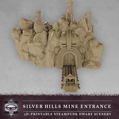 3d printable silver hills entrance by tired world studio tabletop terrain fantasy 3d print model - Mito3D