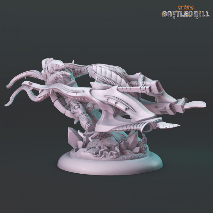 3d printable hy'drans - mu'ren reaver rider by hexy studio tabletop characters & creatures sci-fi universe vehicles machines 3D print model - Mito3D