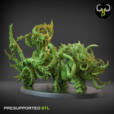 3d printable savage lord on chariot by claybeastcreation tabletop characters & creatures fantasy universe vehicles machines 3d print model - Mito3D