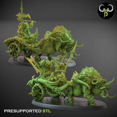 3d printable savage chariots by claybeastcreation tabletop characters & creatures fantasy universe vehicles machines 3d print model - Mito3D