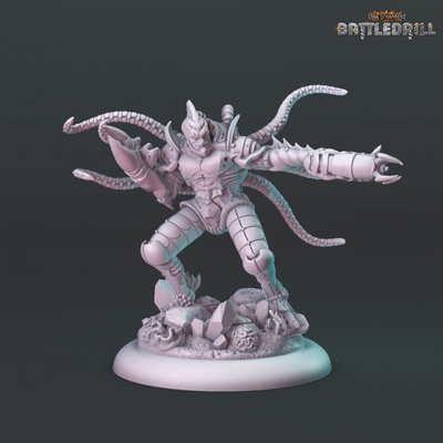 3d printable hy'drans - nu'rek myrmidon overlord by hexy studio tabletop characters & creatures sci-fi universe 3d print model - Mito3D