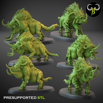 3d printable savage warboars seta by claybeastcreation tabletop characters & creatures fantasy universe 3d print model - Mito3D