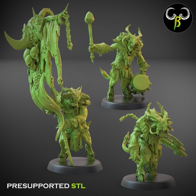3d printable savage raider leader set by claybeastcreation tabletop characters & creatures fantasy universe 3d print model - Mito3D