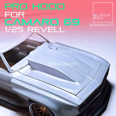3d stampabile pro cappuccio camaro 69 revell 1 25th by black box miniatures stl rc macchine 3d print model - Mito3D