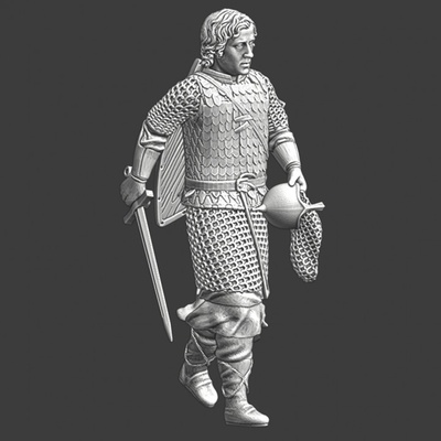 3d printable alexander nevsky - russian prince walking by northern crusades miniatures tabletop characters & creatures historical universe 3d print model - Mito3D