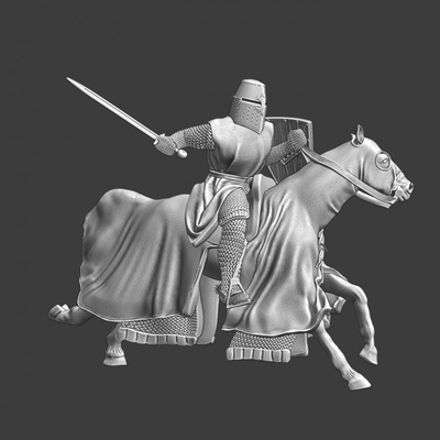 3d imprimível medieval dinamarquês cavaleiro cobrando pegada família by norte cruzadas miniaturas tampo mesa personagens criaturas histórico universo 3d print model - Mito3D
