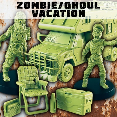 3d printable zombie ghoul vacation - rv zombies camping gear pre-supported by evan carothers tabletop characters & creatures sci-fi universe vehicles machines 3d print model - Mito3D
