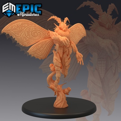 3d printable moth man huge insect hybrid insectoid lord legendary cryptid by epic-miniatures 3d print model - Mito3D