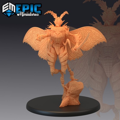 3d printable moth man calling huge insect hybrid insectoid lord legendary cryptid by epic-miniatures 3d print model - Mito3D