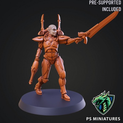 3d yazdırılabilir uzay elf erkek asker poz 4 8 varyantlar by minyatürler masaüstü karakterler yaratıklar sci fi evren 3d print model - Mito3D
