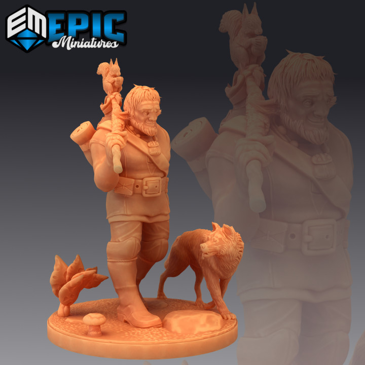 3d imprimible firbolg druida lobo abeto estómago gigante parentesco bosque gente naturaleza guardián by epic miniatures 3D print model - Mito3D