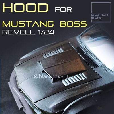 3d printable custom hood mustang boss 1970 revell 1-24th by black-box-miniatures stl rc cars 3d print model - Mito3D