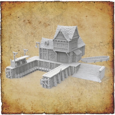 3d printable ancrabourg - small shipyard by 3dlayeredscenery tabletop terrain fantasy 3d print model - Mito3D