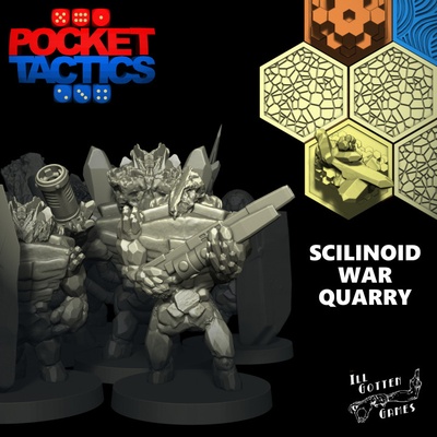 3d printable pocket-tactics scilinoid war quarry by ill games tabletop characters & creatures sci-fi universe board custom 3d print model - Mito3D