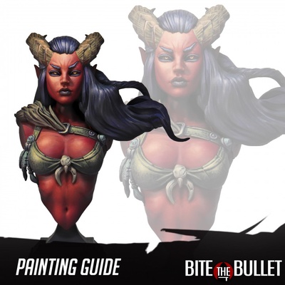 3d printable pdf bust painting guide lysera tiefling druid by bite bullet education art plastic tools 3d print model - Mito3D