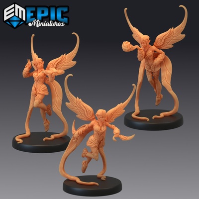 3d imprimible hada patrulla conjunto hembra naturaleza espíritu bosque vidente faerie tribu encuentro by epic miniatures 3d print model - Mito3D