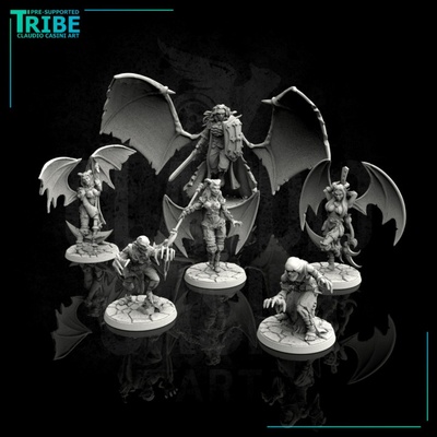 3d printable bundle vampires squad succubus by claudio casini art tabletop characters & creatures fantasy universe 3d print model - Mito3D