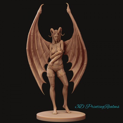 3d printable succubus demon by 3dprintingrealms tabletop characters & creatures fantasy universe 3d print model - Mito3D