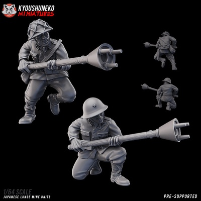 3d druckbar japanisch lunge einheiten ww2 by kyoushuneko miniaturen tischplatte zeichen kreaturen historisch universum 3d print model - Mito3D