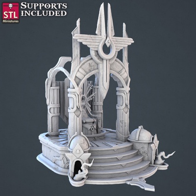 3d imprimable royal tribunal trône base by stl miniatures table terrain fantaisie 3d print model - Mito3D