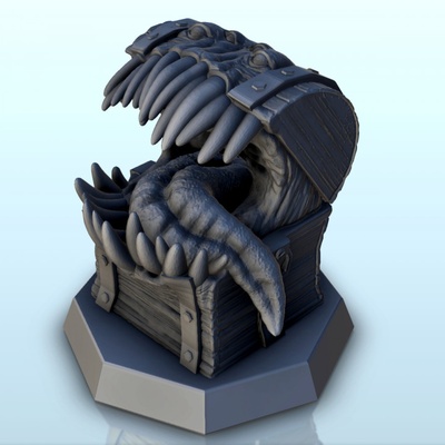 3d druckbar entsetzlich truhe zunge + pre supported ausführung 4 dunkelheit chaos mittelalterlich zombie fantasie monster by hartolia miniaturen tischplatte zeichen kreaturen universum 3d print model - Mito3D