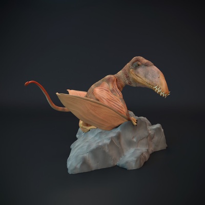 3d imprimible dimorphodon sentado pterosaurio by dinosaurio perro juguetes juegos animal criatura cifras mesa caracteres criaturas 3d print model - Mito3D