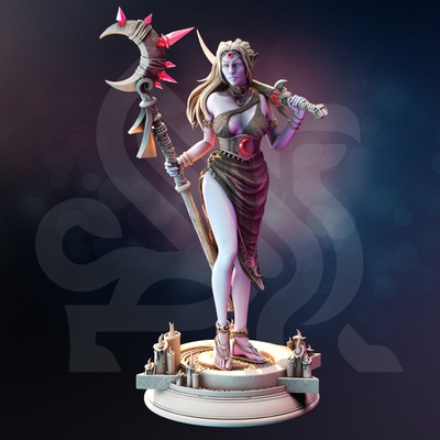 3d imprimible drow luna sacerdotisa cerrar brillo by dm reserva mesa caracteres criaturas fantasía universo 3d print model - Mito3D