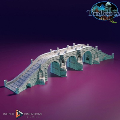 3d imprimible medieval modular puente núcleo conjunto by infinito dimensiones juegos mesa terreno fantasía 3d print model - Mito3D