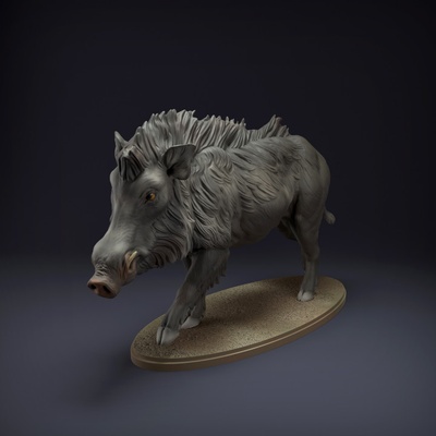 3d printable indian wild boar by animal den miniatures toys & games creature figures 3d print model - Mito3D