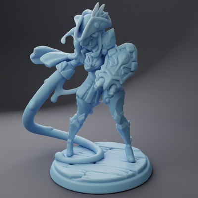 3d printable lieutenant jam - slime fighter variant by twin goddess miniatures 3d print model - Mito3D