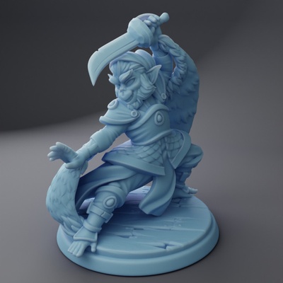 3d printable flip skyglider - hadozee crewman by twin goddess miniatures 3d print model - Mito3D