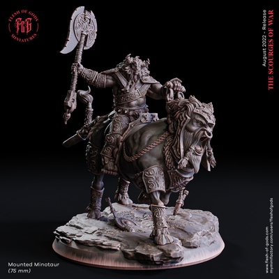 3d printable mounted minotaur by flesh of gods 3d print model - Mito3D