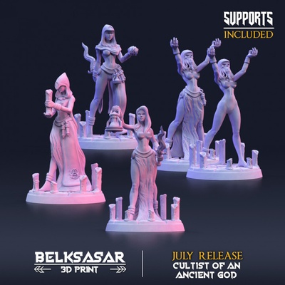 3d yazdırılabilir antik tanrı kültistler değişken 2 ayarlamak x 4 by belsasar 3dprint masaüstü karakterler yaratıklar fantezi evren 3d print model - Mito3D