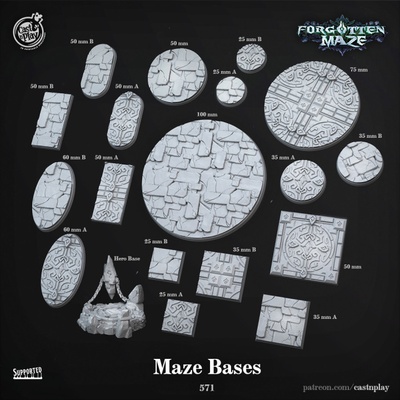 3d printable maze bases pre-supported by cast n play tabletop accessories 3d print model - Mito3D