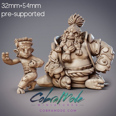 3d imprimível kung fu yeti xueren mestre aprendiz feng zhang lingli pre supported by cobramode tampo mesa personagens criaturas fantasia universo 3d print model - Mito3D