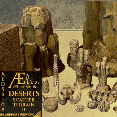 3d printable aedesrt08 desert scatter ii by aether studios tabletop terrain fantasy 3d print model - Mito3D