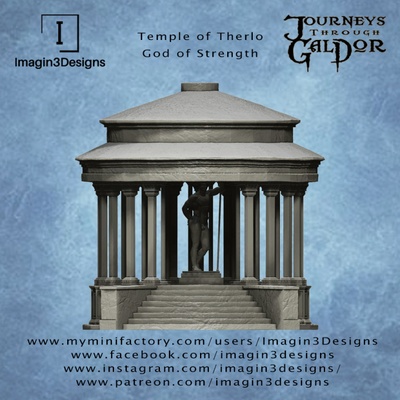 3d printable temple of therlo god strength by imagin3designs tabletop terrain fantasy 3d print model - Mito3D