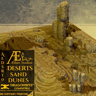 3d printable aedsrt0 desert sand dunes by aether studios tabletop terrain fantasy 3d print model - Mito3D