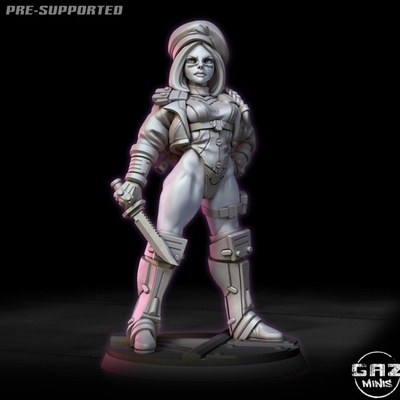 3d stampabile commando femmina banda guerra membro by gaz minis tavolo personaggi creature sci fi universo 3d print model - Mito3D