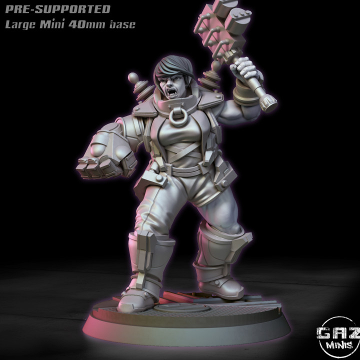 3d imprimable femelle technologie ogre bande guerre membre by gaz minis table personnages créatures sci univers 3D print model - Mito3D