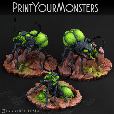 3d stampabile 3 velenoso formiche by printyourmonsters tavolo personaggi creature fantasia universo 3d print model - Mito3D