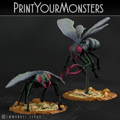 3d stampabile 2 gigante mosche by printyourmonsters 3d print model - Mito3D