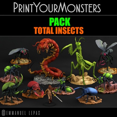 3d stampabile totale insetti pacco by printyourmonsters 3d print model - Mito3D