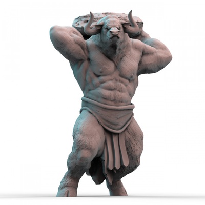 3d printable bull ogre brute pre-supported by print my minis 3d print model - Mito3D