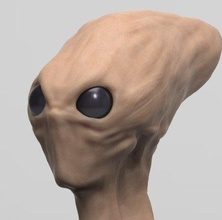 red alien scout bust figure space 3d print model - Mito3D