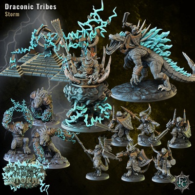 3d printable draconic tribes - storm bundle by fleshcraft studio 3d print model - Mito3D