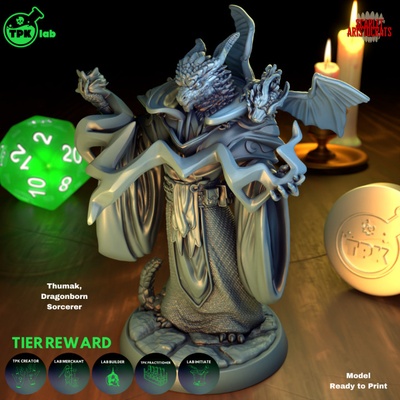 3d imprimable thumak dragonborn sorcier by tpk laboratoire 3d print model - Mito3D