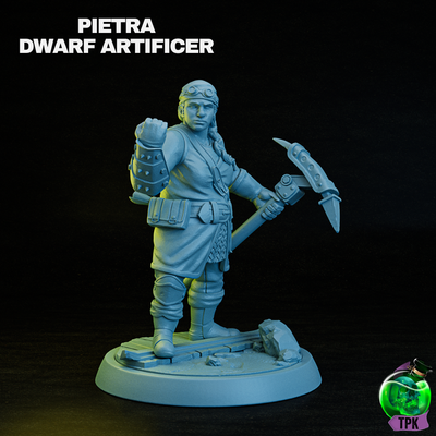 3d printable pietra dwarf artificer by tpk lab 3d print model - Mito3D